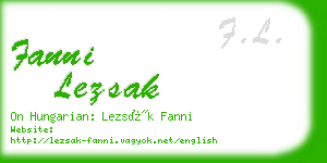 fanni lezsak business card